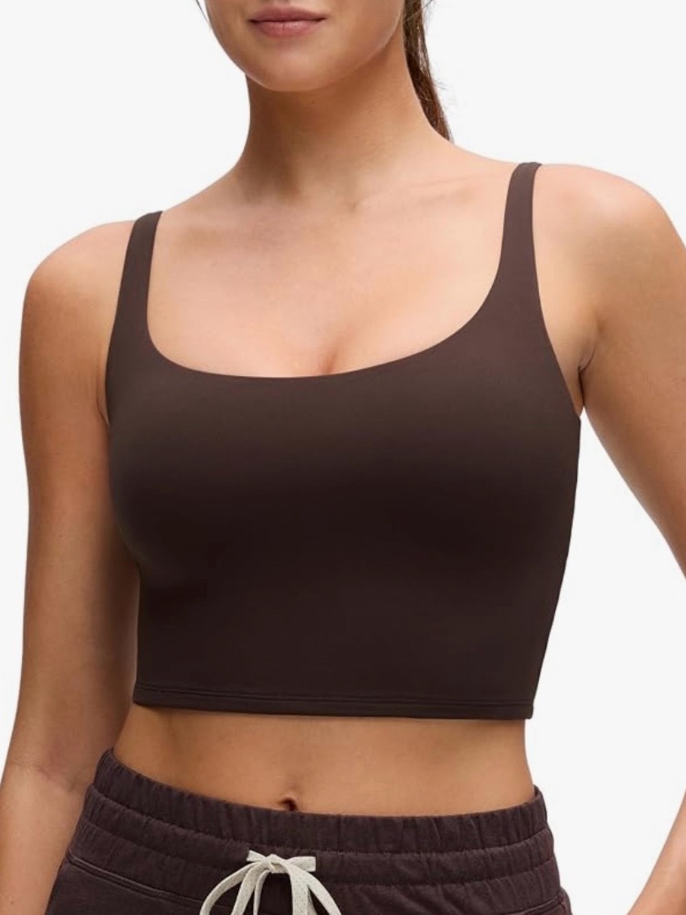 CRZ YOGA Butterluxe Double Lined Square Neck Tank Workout Crop Top Med NWT